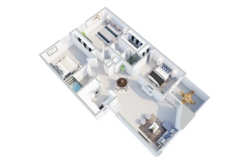 Floor plan for 3 beds, 2 baths, 1200 sqft