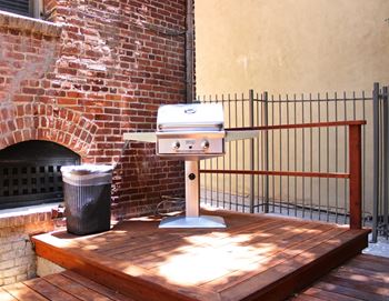 Newly-finished back patio with grilling station