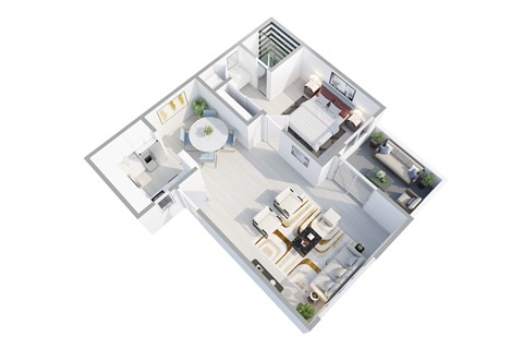 Floor plan for 1 bed, 1 bath, 675 sqft