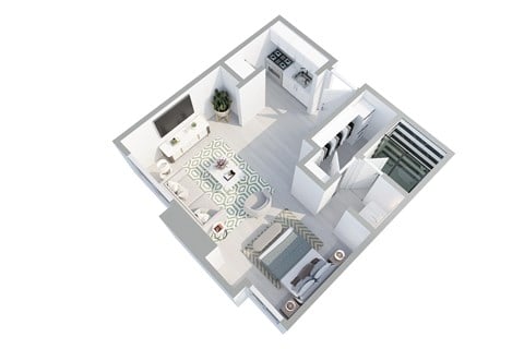 Floor plan for studio, 1 bath, 450 sqft