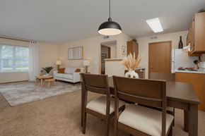 Hilliard apartment for rent - A dining room with a table and chairs.