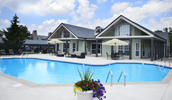 Sparkling pool with sundeck