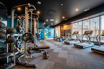 Fitness center with echelon mirrors (on-demand fitness)