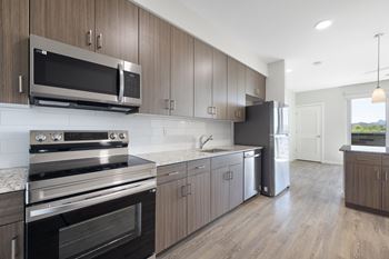 Gourmet kitchen with custom cabinetry