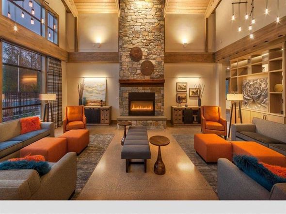 Frederickson townhouse for rent - apartments lodge fireplace lounge