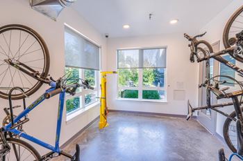 Secure bike storage room
