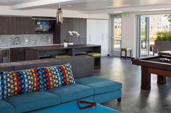 Community room with pool table
