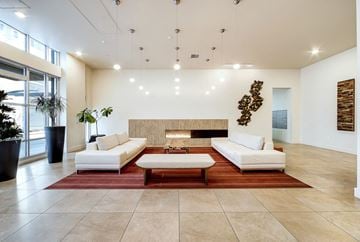 Seattle apartment for rent - a living room with two couches and a coffee table