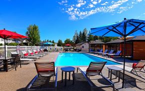 Dupont apartment for rent - pool with lounge chairs at Clock Tower Village, Washington, 98327