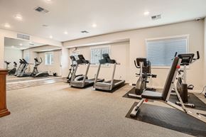 Vancouver apartment for rent - a gym with cardio machines and weights on the floor