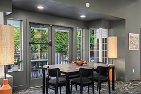 Seattle apartment for rent - A dining room with a table and chairs.