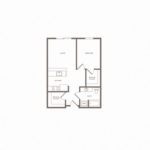 Floor plan for 1 bed, 1 bath, 720 sqft