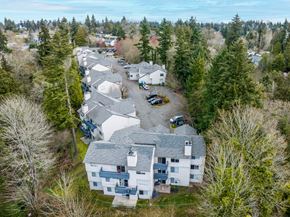 Burien apartment for rent - A bird's eye view of a residential area with houses and trees.