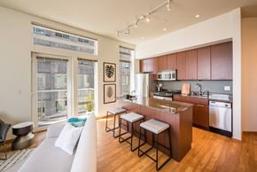 Seattle apartment for rent - a kitchen and living room in an apartment