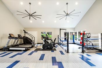 State-of-the-art fitness center with boxing ring