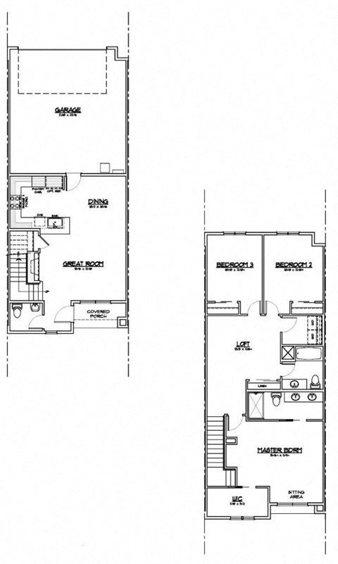 Floor plan for 3 beds, 2.5 baths, 1658 sqft
