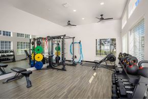 Burien apartment for rent - A spacious home gym with a variety of exercise equipment.