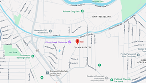 Tonawanda triplex for rent - A map shows a red marker on a playhouse in the middle of the map.