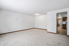 Amherst apartment for rent - A spacious room with white walls and carpeted floor.