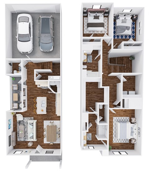 Floor plan for 3 beds, 2.5 baths, 1696 sqft