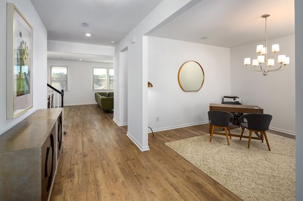 Grayson apartment for rent - Home office off the entryway, flowing seamlessly into the living room.