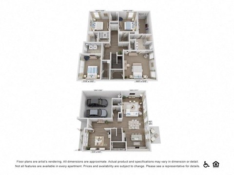 Floor plan for 4 beds, 2.5 baths, 2696 sqft