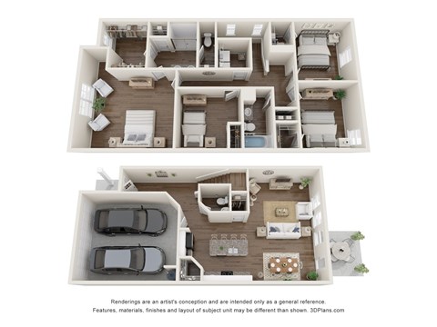 Floor plan for 4 beds, 2.5 baths, 1882 sqft