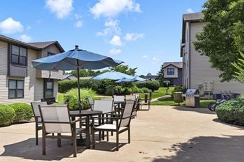 Grilling area with expansive patio seating