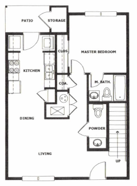 Floor plan for 4 beds, 3.5 baths, 1295 sqft