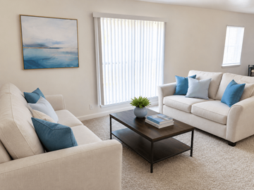Hampton apartment for rent - A living room with two couches and a coffee table.