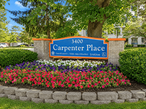 Ypsilanti apartment for rent - A sign for Carpenter Place with a phone number on it.