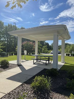 Greenville apartment for rent - a pavilion with a picnic table in a park