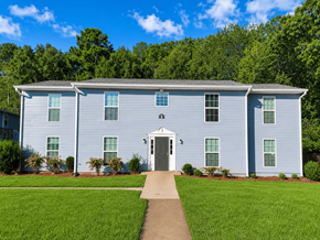 Thomaston apartment for rent - A blue house with a grey roof and a white door.