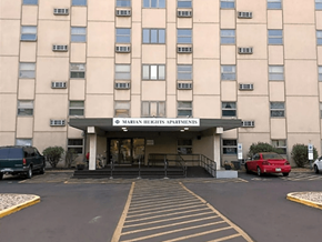 Alton apartment for rent - the front of the marriott hills apartments building