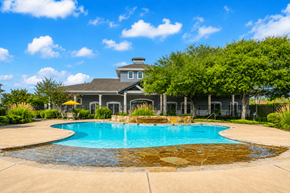 Austin apartment for rent - A house with a pool in the backyard.