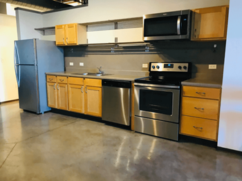 Open kitchen shelving
