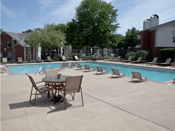 Poolside patio seating