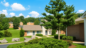 Staunton townhouse for rent - A residential area with houses and greenery.
