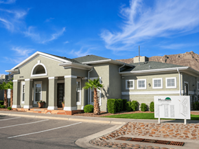 El Paso townhouse for rent - A building with a sign in front of it that says "Mediterranean".