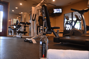 St. Louis apartment for rent - a bottle of energy drink sitting on a counter in a gym