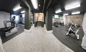 St. Louis apartment for rent - A gym with a variety of exercise equipment including treadmills, stationary bikes, and weights.at Convent Gardens Apartments, Missouri