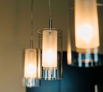 Pendant lighting over bar