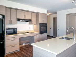 Roslindale apartment for rent - a kitchen with a large counter top and a sink
