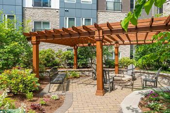 Outdoor courtyard with seating