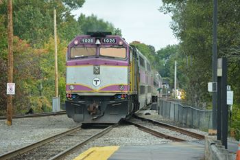 Adjacent to walpole mbta commuter rail station