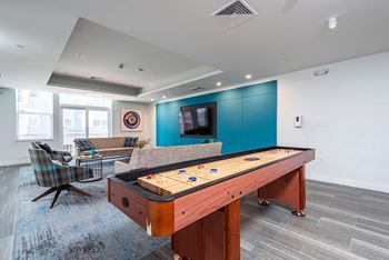 Entertainment center feat. Shuffleboard