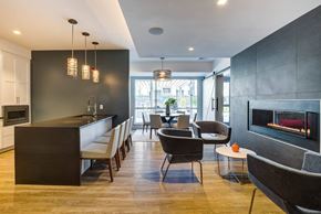 Walpole apartment for rent - Community room kitchen with fireplace