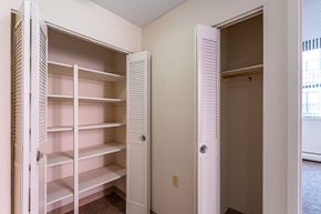 Andover apartment for rent - an image of a closet with shelves and a door
