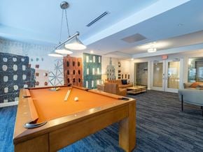 Lowell apartment for rent - A stylish billiards room with a pool table and comfortable seating in the lounge