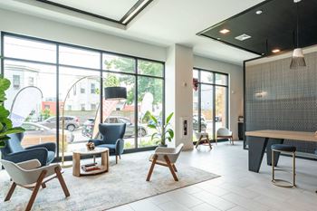Community lounge with coffee station
